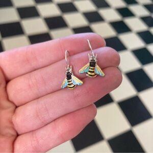Tiny Bee Dangle Earrings